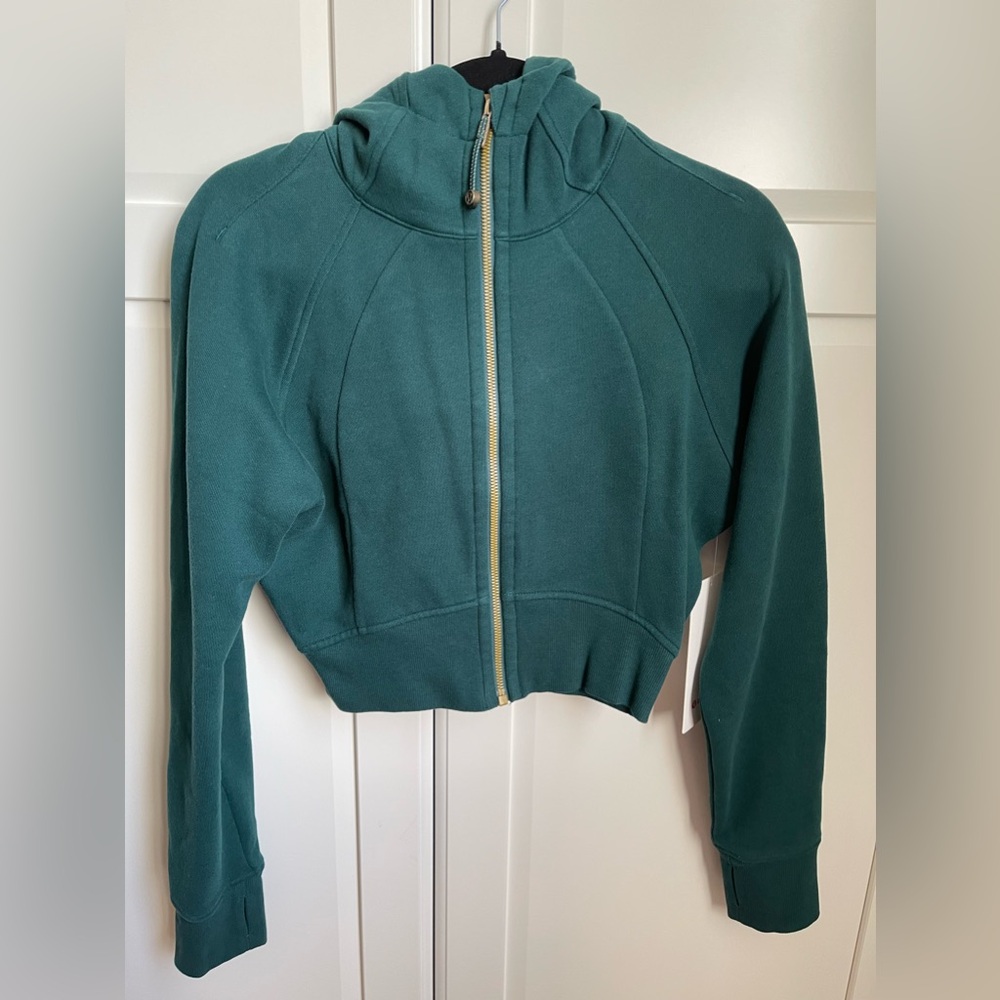 Lululemon Scuba full zip cropped NWT storm teal 6